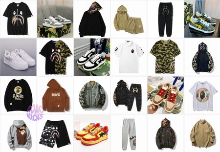 Bape T-shirts, hoodies, coats, suits, shoes